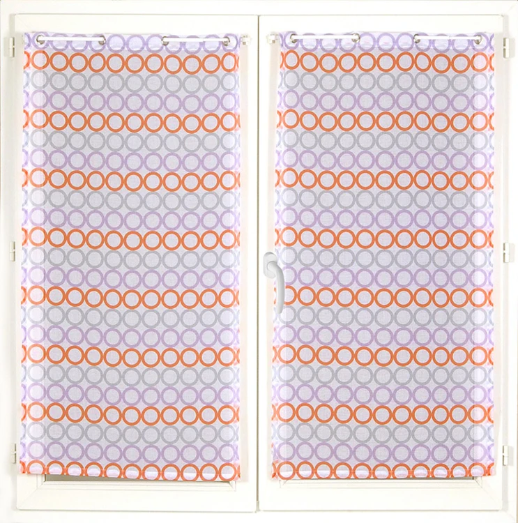 Paire de Petits voilages Rayures de "Cercles Colorés"