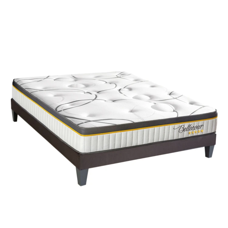 Bellecour 2.0 - Matelas ressorts ensachés + sommier bois - ferme