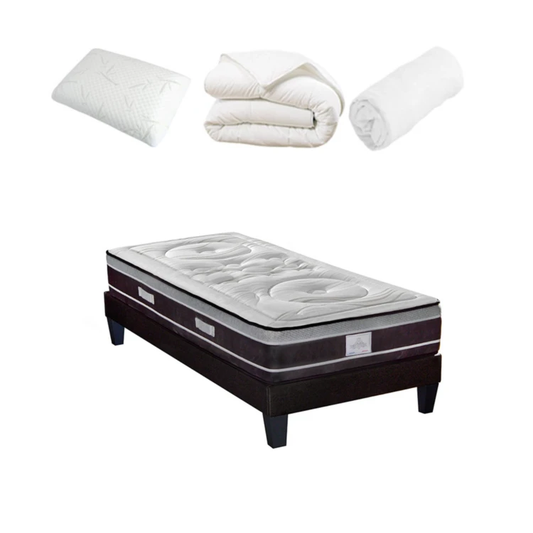 DIVIN - Matelas ressorts ensachés + sommier + accessoires