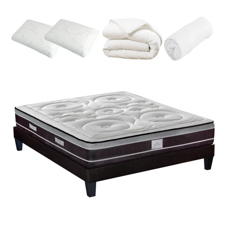 DIVIN - Matelas ressorts ensachés + sommier + accessoires