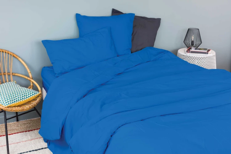 Unifarbenes Bettbezug-Set aus gewaschener Baumwolle