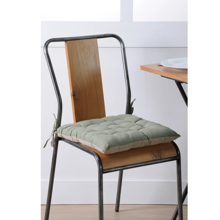 Almohadilla de silla bicolor con lazos