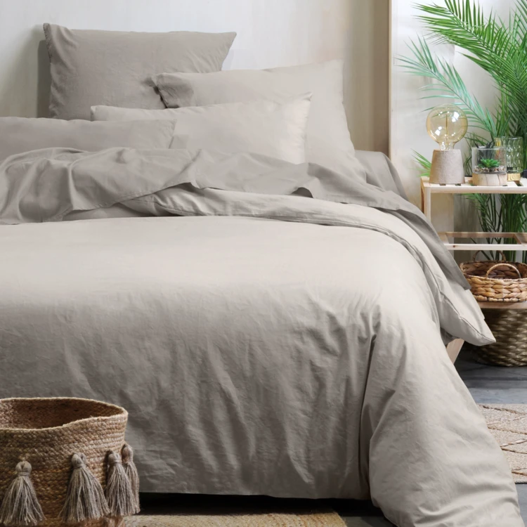 Housse de couette unie en coton bio