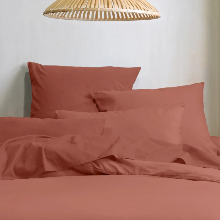 Funda de almohada lisa en algodón orgánico