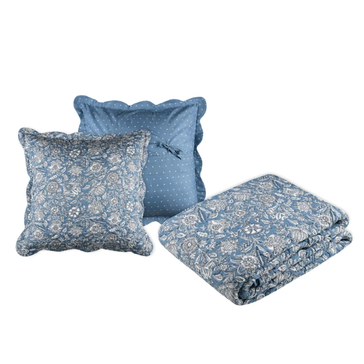 Juego de sábanas y fundas de almohada reversibles de estilo floral