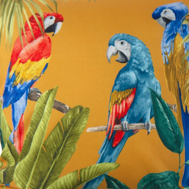 Coussin outdoor imprimé perroquets