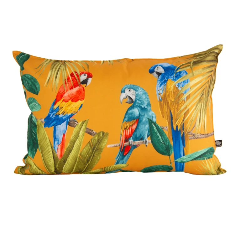 Coussin outdoor imprimé perroquets
