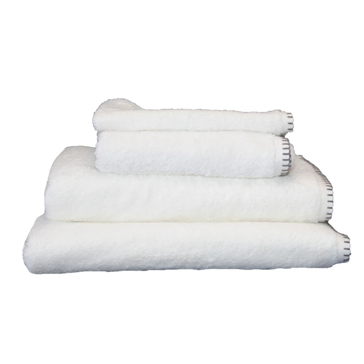 Serviette Grand Hotel surpiqure noire