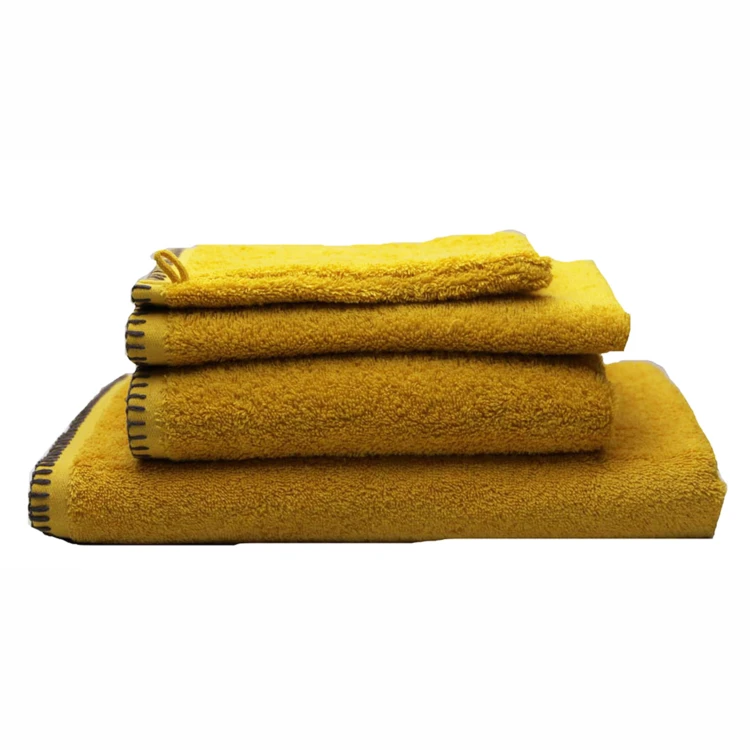 Serviette Grand Hotel surpiqure noire