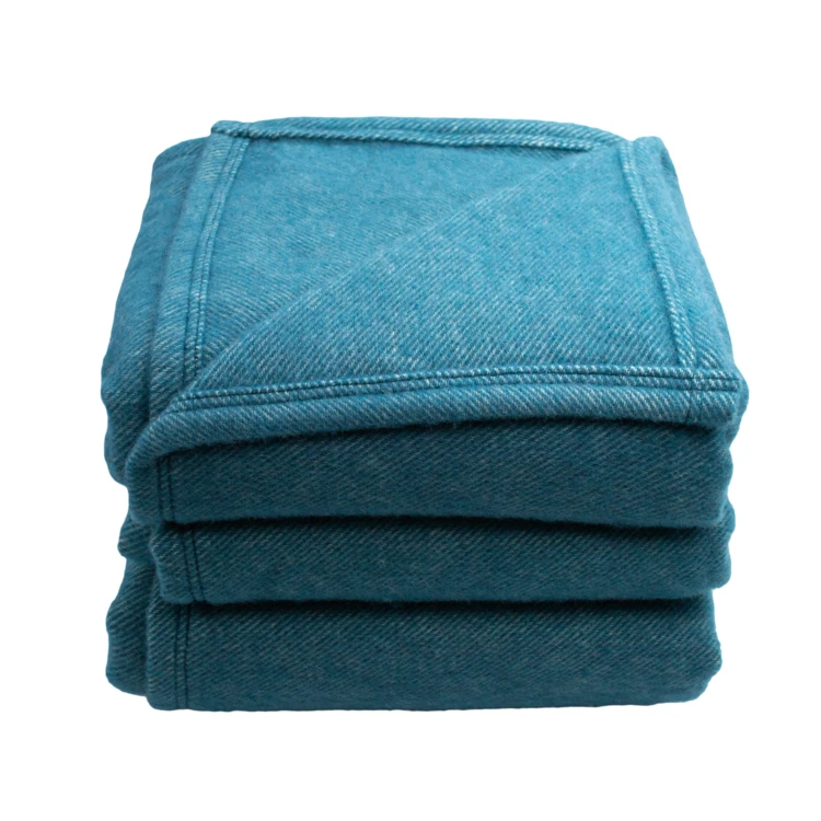 Couverture en laine mélangée effet denim