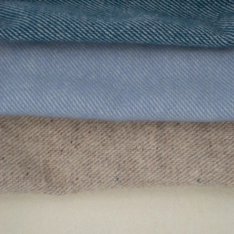 Manta de mezcla de lana con efecto denim