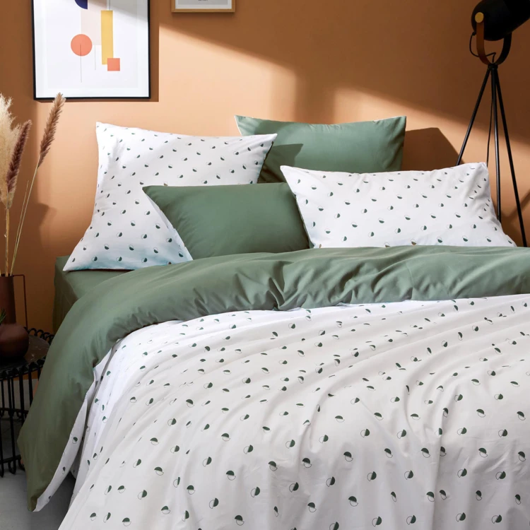 Housse de couette en percale au style géométrique