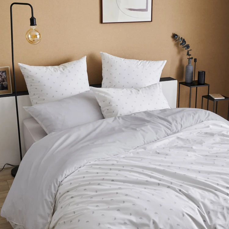 Housse de couette en percale au style géométrique