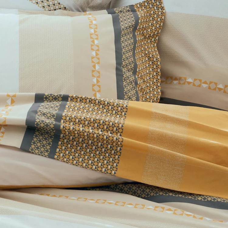 Flaches Bettlaken aus Baumwollperkal im ethnisch schicken Stil