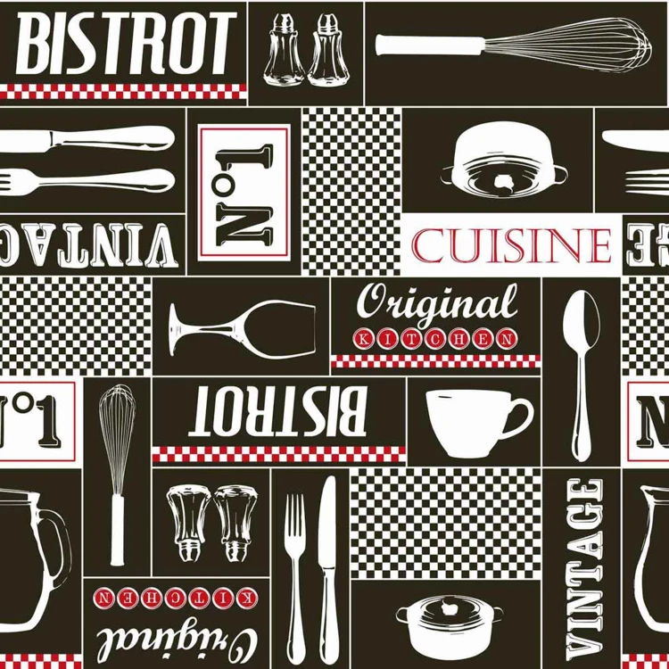 Toile Cirée Fibranne Imprimée "Bistrot"