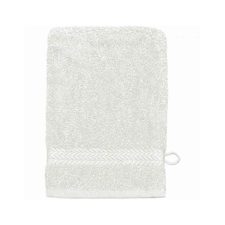3er-Set Waschhandschuhe 16 x 22 cm aus Baumwolle Farbe Weiß