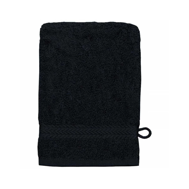 3er-Set Waschhandschuhe 16 x 22 cm aus Baumwolle Farbe Schwarz