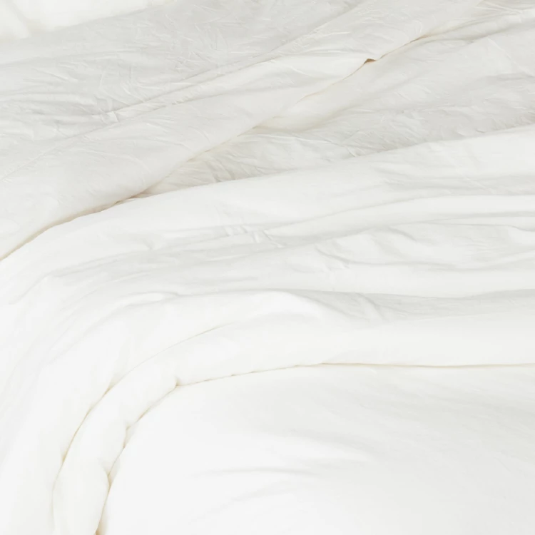 Unifarbenes Bettbezug-Set aus gewaschener Baumwolle
