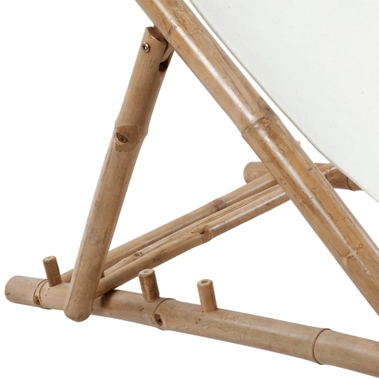 Chaise de terrasse en bambou et toile