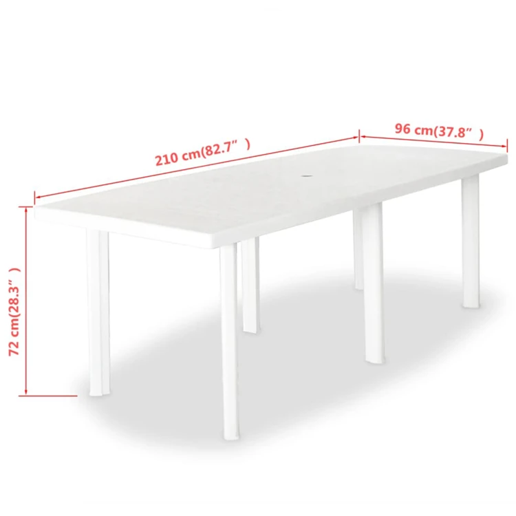 Table de jardin rectangulaire en pvc