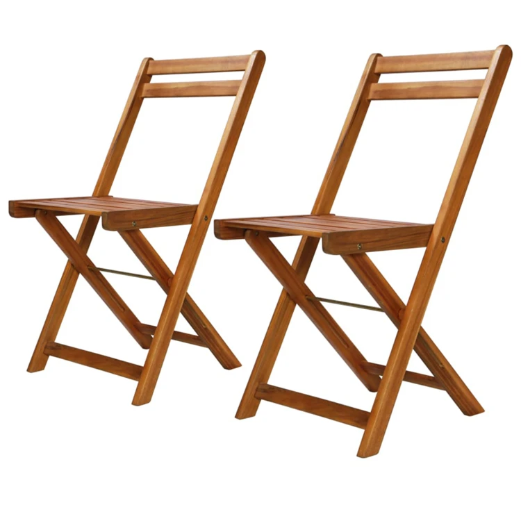 Lot de 2 chaises de bistro en acacia