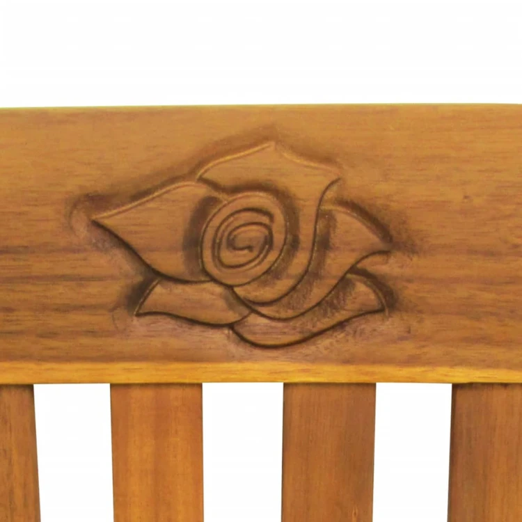 Banc de jardin en acacia sculpté