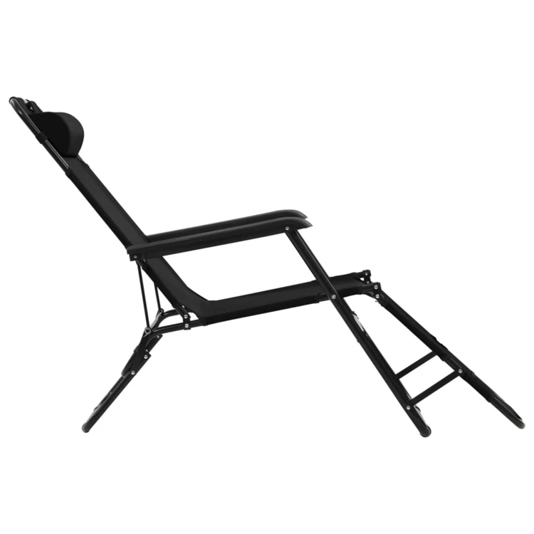 Set de 2 chaises longues pliables avec repose pied