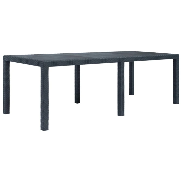 Table de jardin anthracite aspect rotin