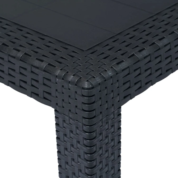 Table de jardin anthracite aspect rotin