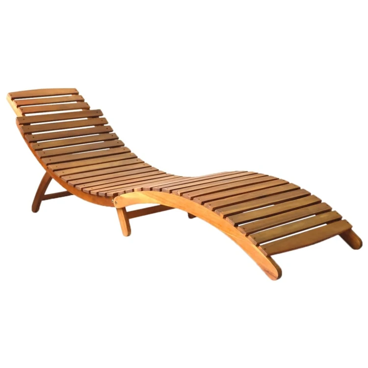 Chaise longue en bois d'acacia