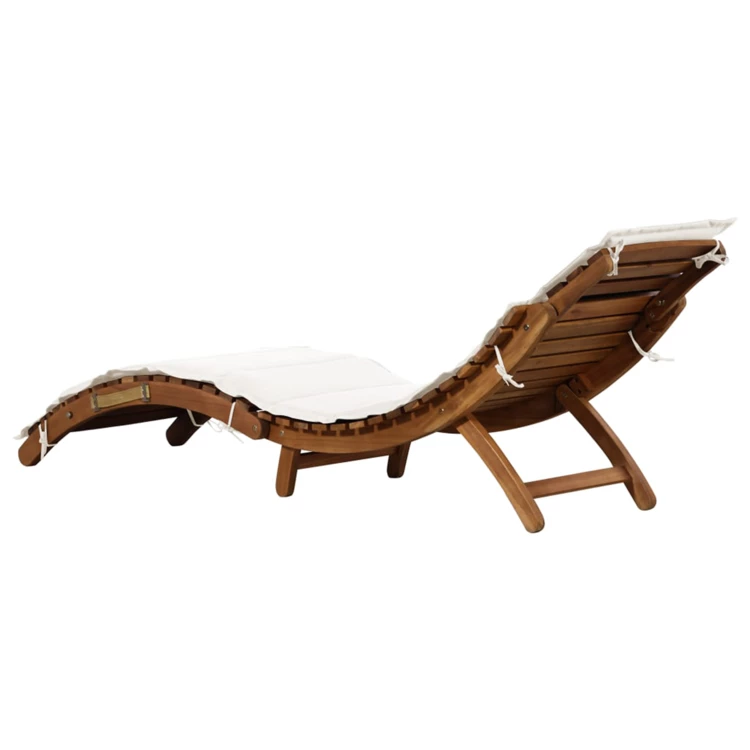 Chaise longue bois en acacia avec coussin