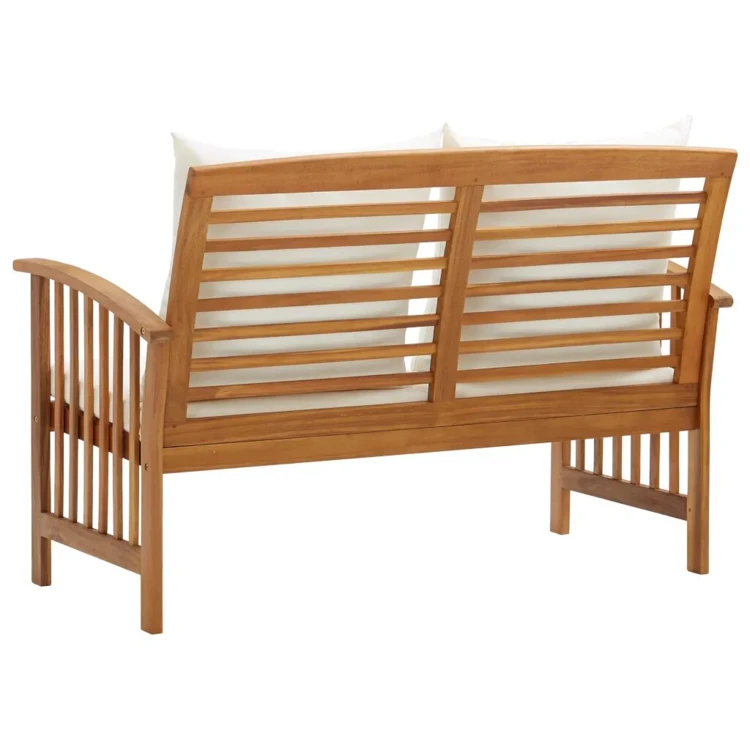 Banc en acacia avec coussins