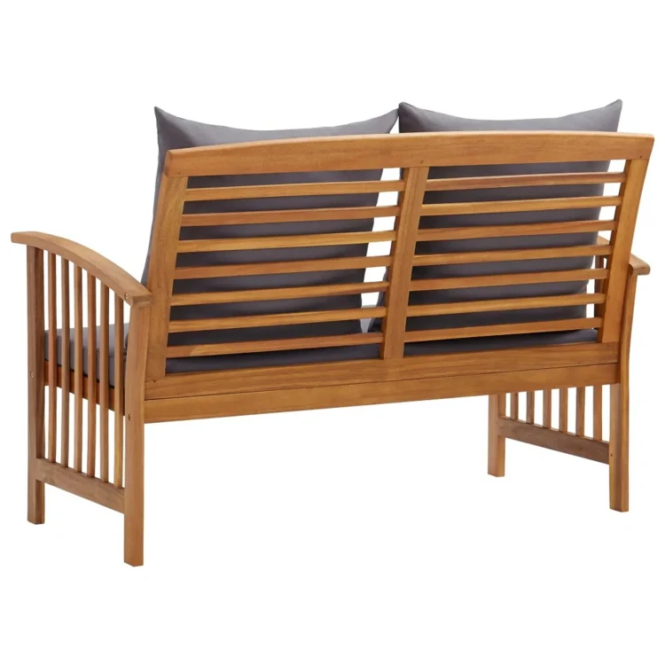 Banc en acacia avec coussins