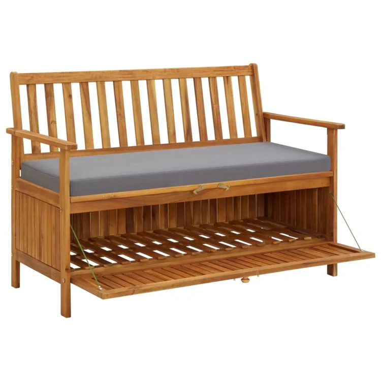 Banc de rangement de jardin en acacia