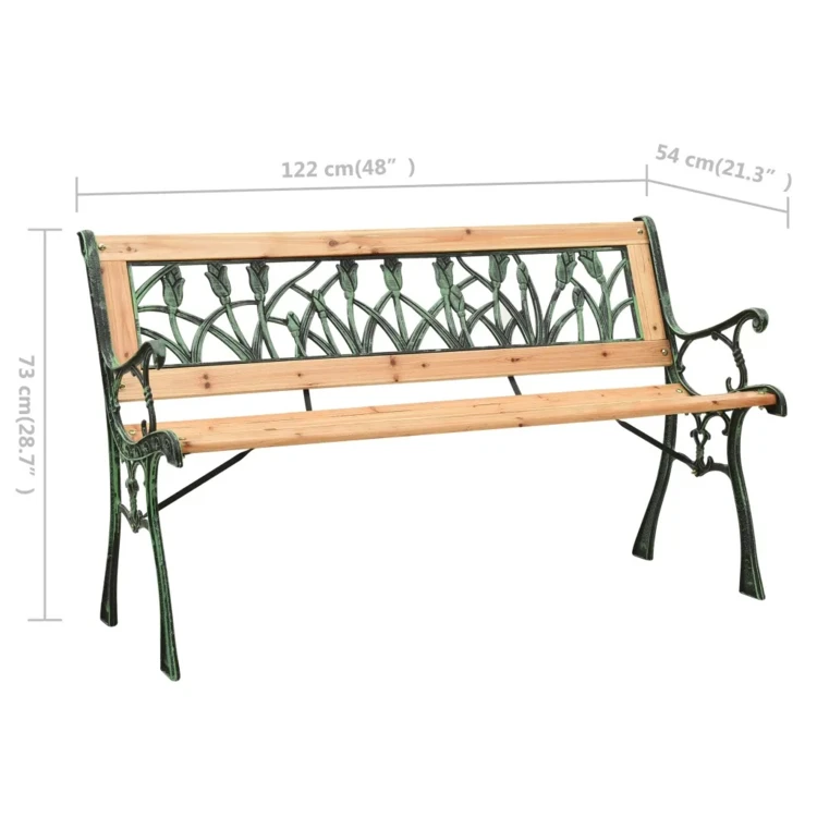 Banc en fonte verte et bois de sapin