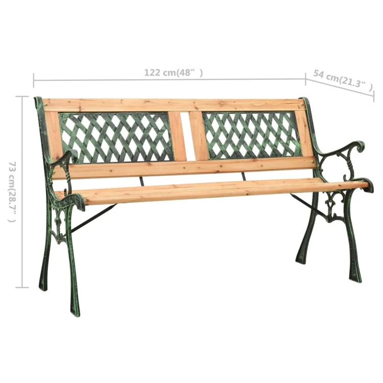 Banc de jardin au dossier décoratif