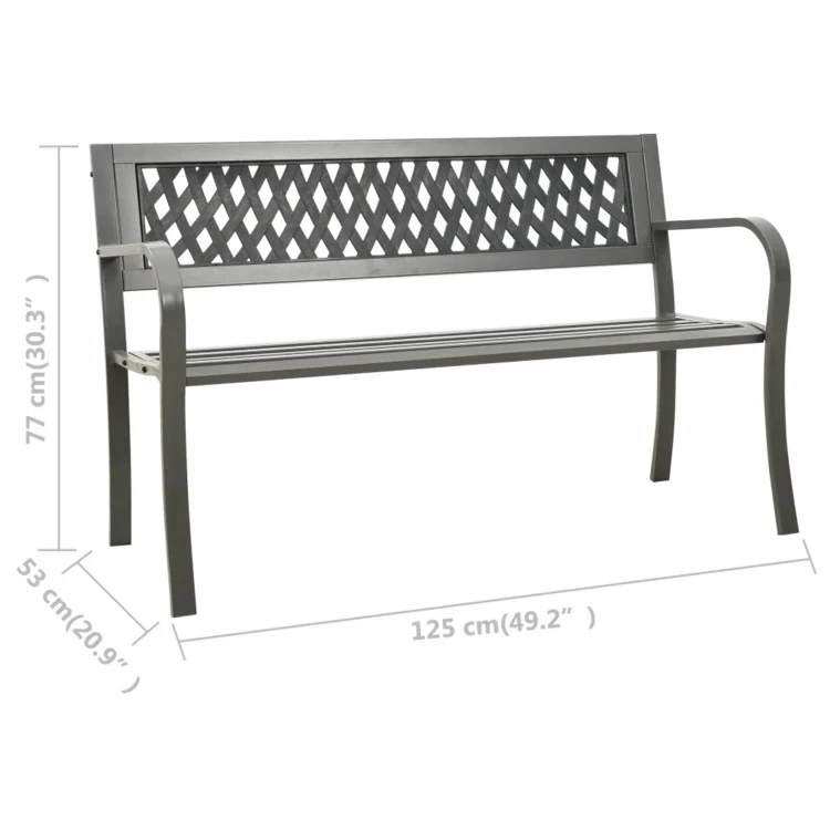 Banc de jardin motif treillis