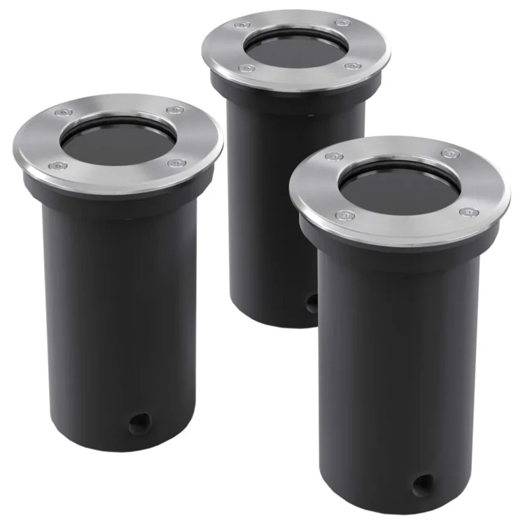 Conjunto de 3 lámparas encastrables para exterior