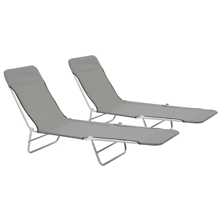 Lot de 2 chaises longues pliables