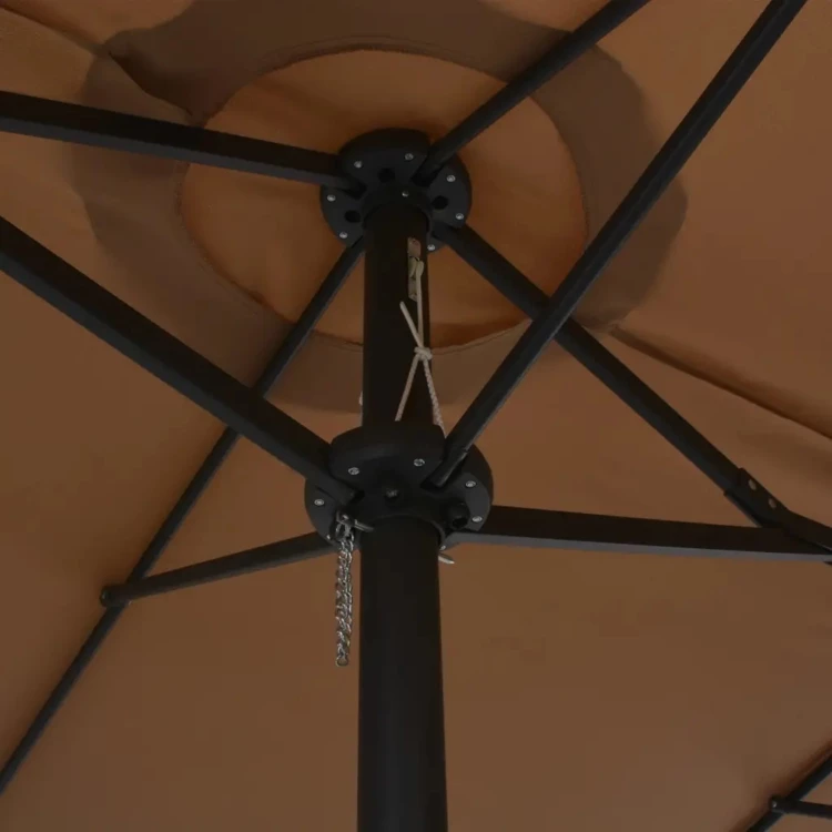 Parasol d'extérieur double toit et poteau en aluminium