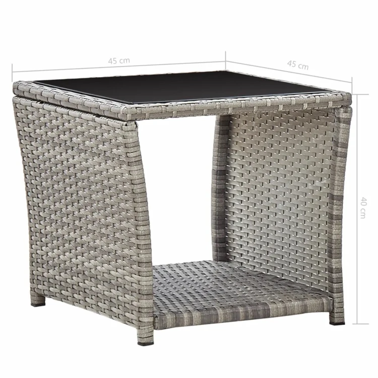 Table basse de jardin avec plateau en verre