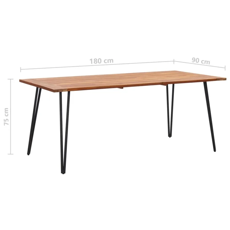 Table de jardin avec pieds épingle