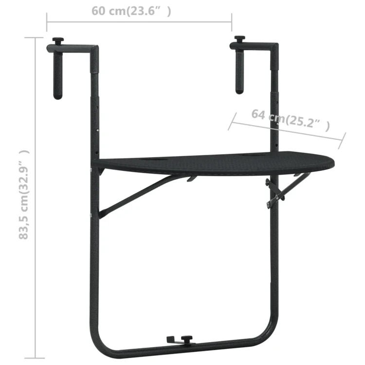 Table de balcon aspect rotin