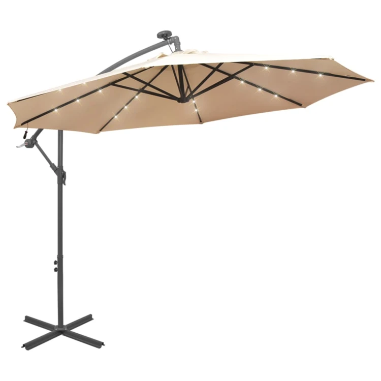 Parasol déporté Ø 300 cm avec éclairage LED