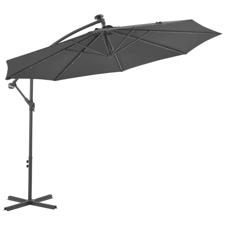 Parasol déporté Ø 300 cm avec éclairage LED