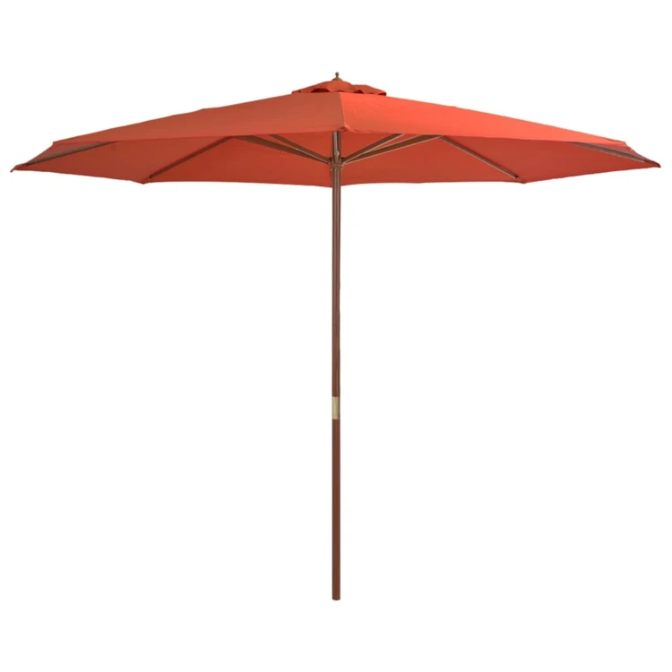 Parasol droit avec mât en bois Ø 350 cm