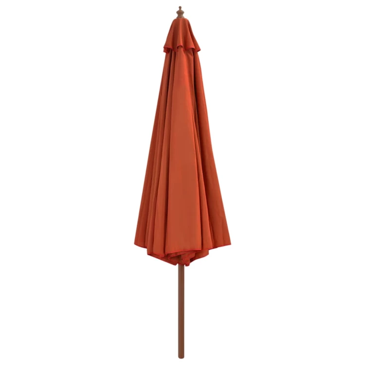 Parasol droit avec mât en bois Ø 350 cm