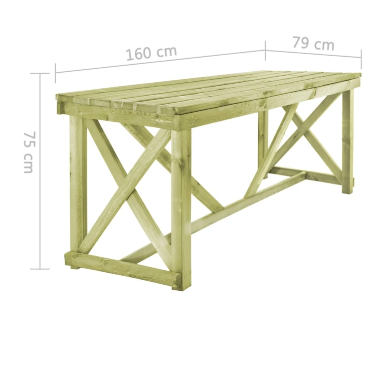 Table de jardin en bois imprégné