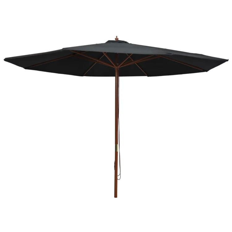 Parasol droit avec mât en bois Ø 350 cm