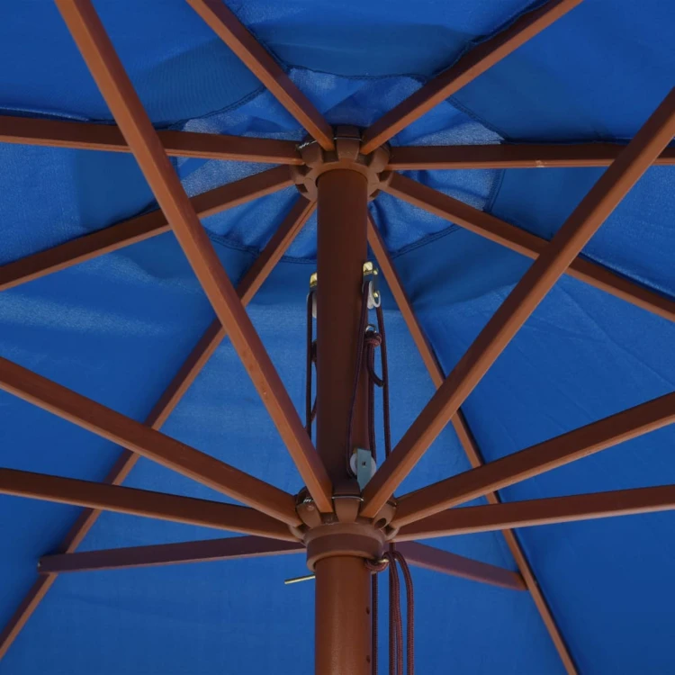 Parasol droit avec mât en bois Ø 350 cm